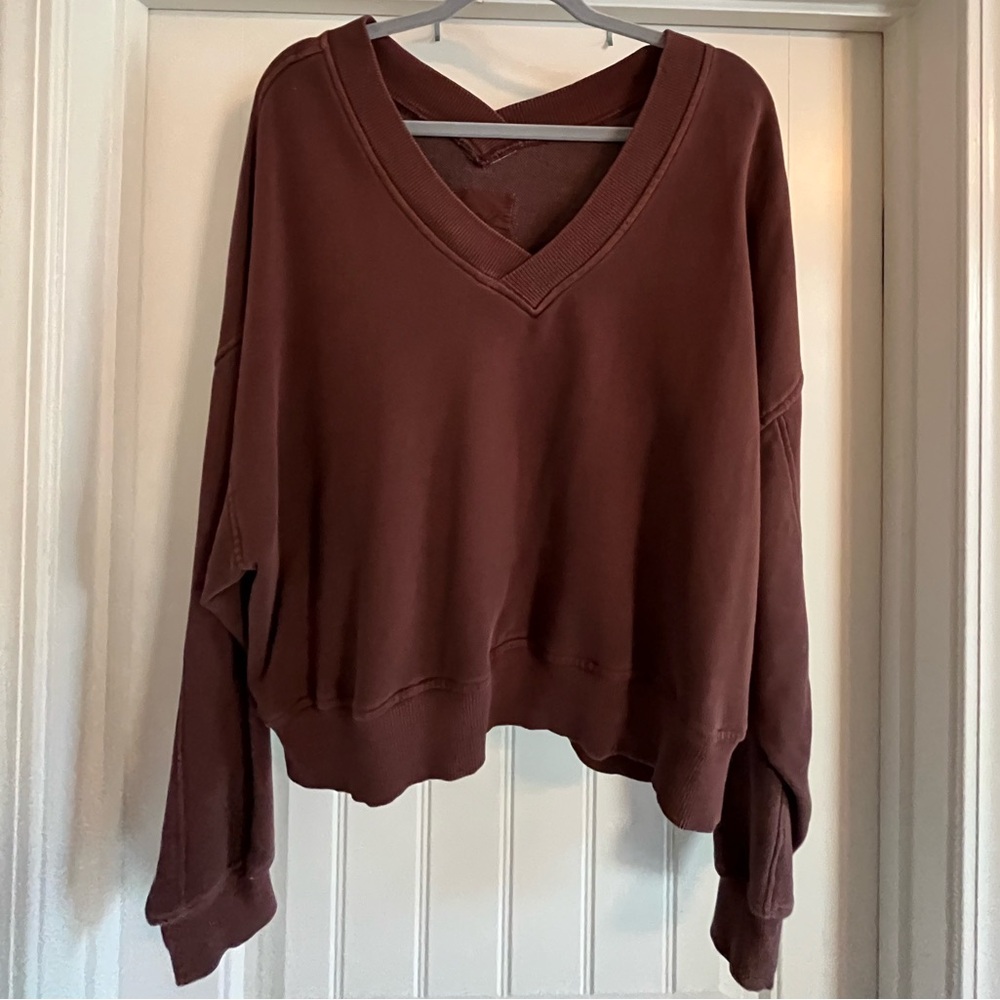 Aerie Chocolate Knit Top